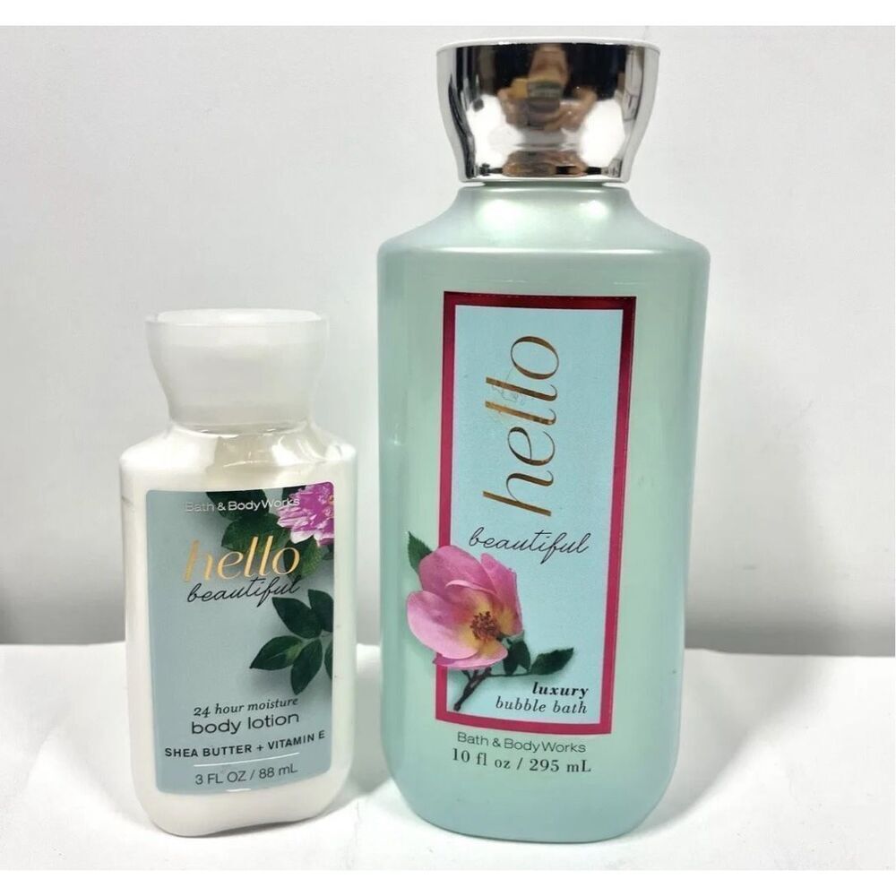 Bath & Body Works Hello Beautiful Luxury Bubble Bath 10 oz & Lotion 3oz New HTF